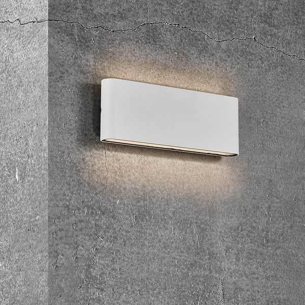 Wandleuchte Kinver - Aluminium / Glas - 1-flammig - Weiß - Weiß