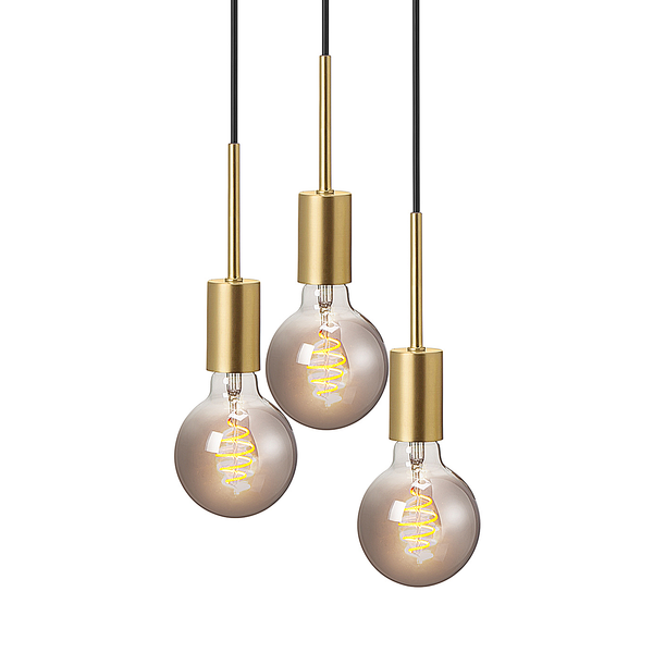 Pendelleuchte Paco I - Stahl - 3-flammig - Messing - Messing