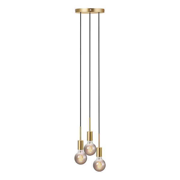 Pendelleuchte Paco I - Stahl - 3-flammig - Messing - Messing