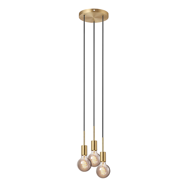 Pendelleuchte Paco I - Stahl - 3-flammig - Messing - Messing