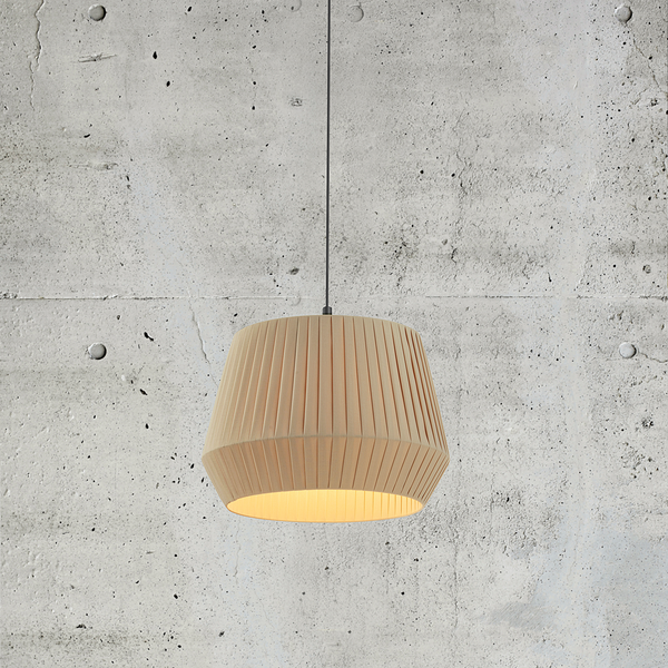Pendelleuchte Dicte - Baumwolle / Stahl - 1-flammig - Beige - Beige