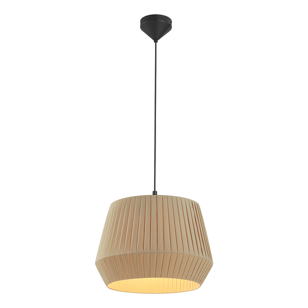 Pendelleuchte Dicte - Baumwolle / Stahl - 1-flammig - Beige - Beige