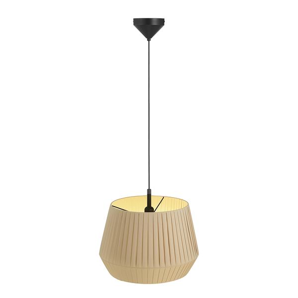Pendelleuchte Dicte - Baumwolle / Stahl - 1-flammig - Beige - Beige