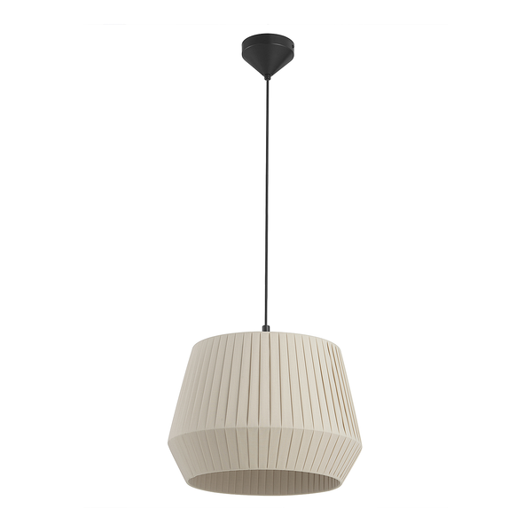 Pendelleuchte Dicte - Baumwolle / Stahl - 1-flammig - Beige - Beige