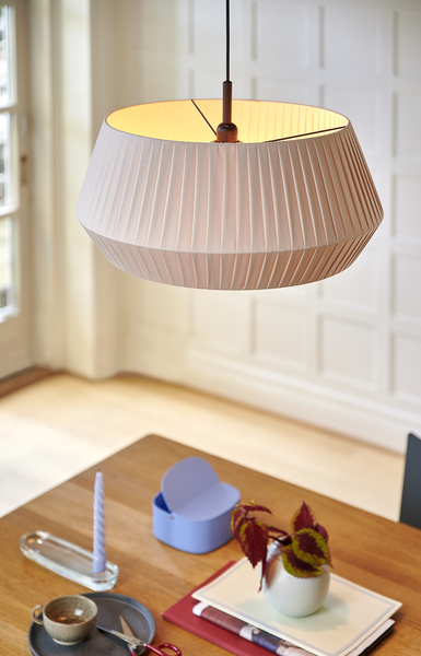 Pendelleuchte Dicte I - Baumwolle / Stahl - 1-flammig - Beige - Beige