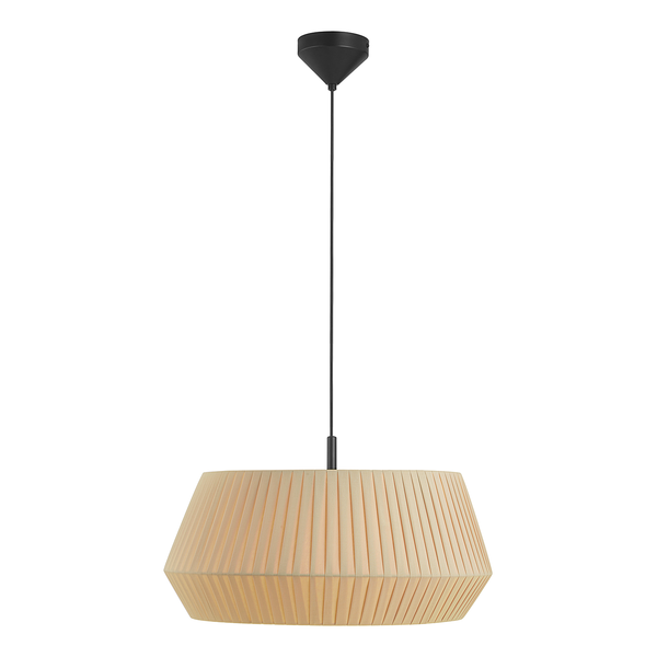 Pendelleuchte Dicte I - Baumwolle / Stahl - 1-flammig - Beige - Beige