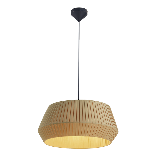 Pendelleuchte Dicte I - Baumwolle / Stahl - 1-flammig - Beige - Beige