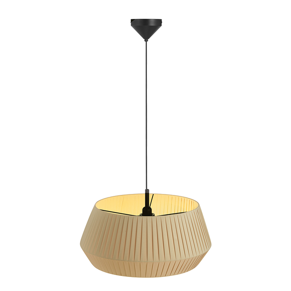 Pendelleuchte Dicte I - Baumwolle / Stahl - 1-flammig - Beige - Beige