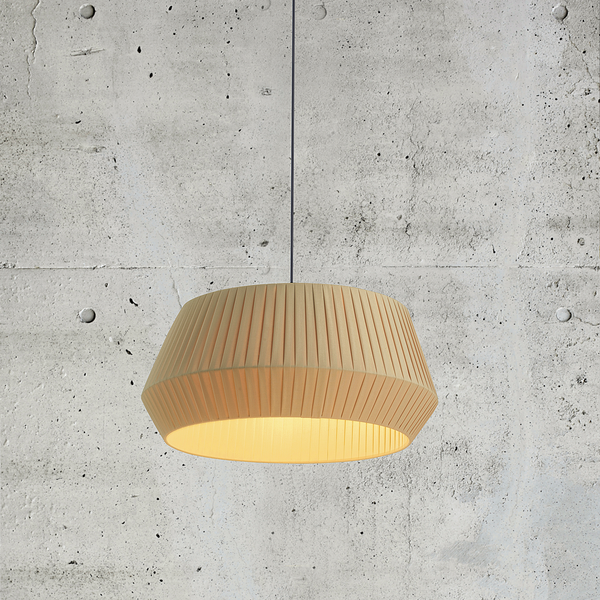 Pendelleuchte Dicte I - Baumwolle / Stahl - 1-flammig - Beige - Beige