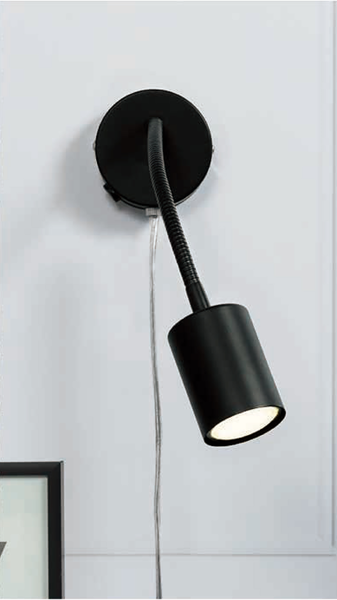 Wandleuchte Explore Flex - Stahl - 1-flammig - Schwarz - Schwarz