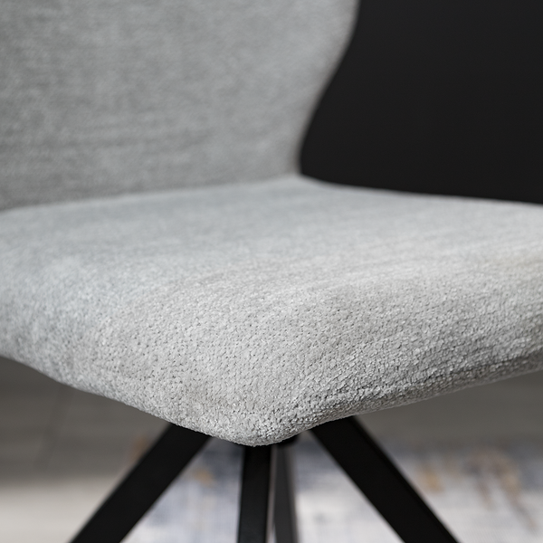 Esszimmerstuhl Mooena (2er-Set) - Strukturstoff / Eisen - Hellgrau