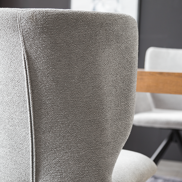 Esszimmerstuhl Mooena (2er-Set) - Strukturstoff / Eisen - Hellgrau