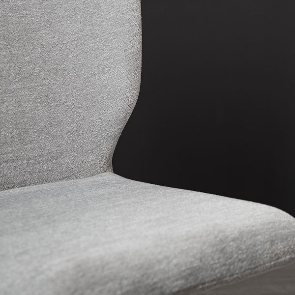 Esszimmerstuhl Mooena (2er-Set) - Strukturstoff / Eisen - Hellgrau