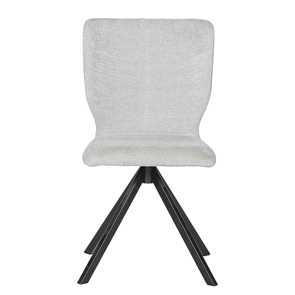 Esszimmerstuhl Mooena (2er-Set) - Strukturstoff / Eisen - Hellgrau