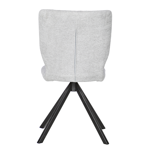 Esszimmerstuhl Mooena (2er-Set) - Strukturstoff / Eisen - Hellgrau