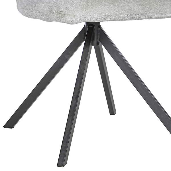 Esszimmerstuhl Mooena (2er-Set) - Strukturstoff / Eisen - Hellgrau