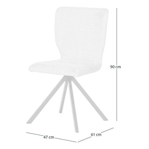 Esszimmerstuhl Mooena (2er-Set) - Strukturstoff / Eisen - Hellgrau
