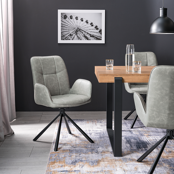 Drehbarer Armlehnenstuhl Sainga - Kunstleder /  Eisen