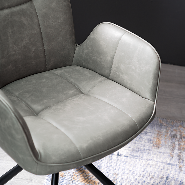 Drehbarer Armlehnenstuhl Sainga - Kunstleder /  Eisen