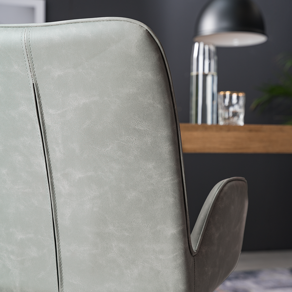 Drehbarer Armlehnenstuhl Sainga - Kunstleder /  Eisen