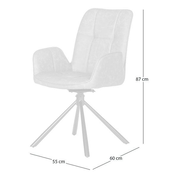 Drehbarer Armlehnenstuhl Sainga - Kunstleder /  Eisen