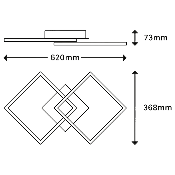 LED-Deckenleuchte Frame IV - Nylon / Eisen - 2-flammig
