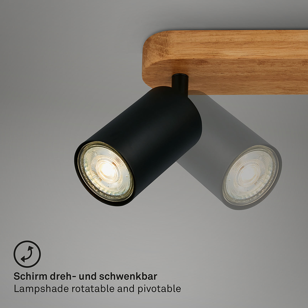 Deckenleuchte Kullig - Eisen / Gummibaum - Flammenanzahl: 4