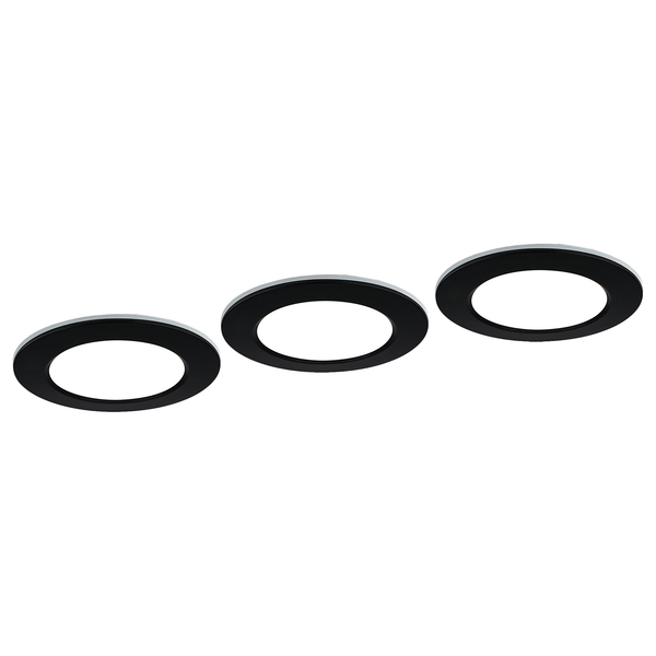 LED-Einbauleuchte Fungo (3er Set) - Nylon - 3-flammig - Schwarz