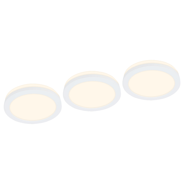 LED-Einbauleuchte Sleek (3er Set) - Nylon - 3-flammig - Weiß