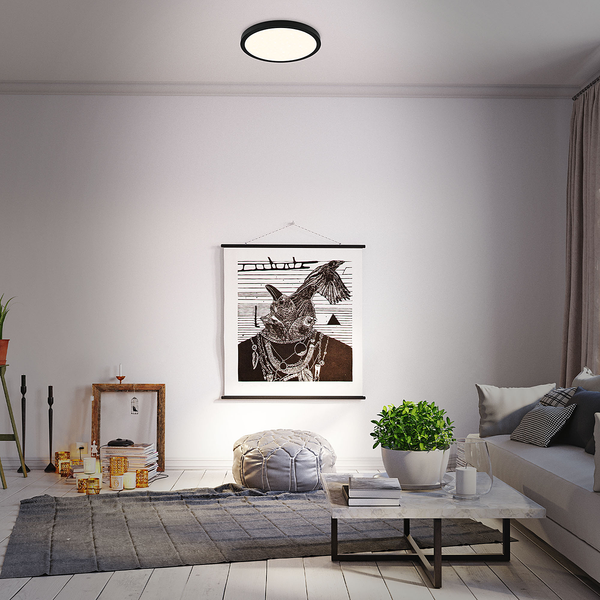 LED-Deckenleuchte Runa IV - Nylon / Eisen - 1-flammig - Schwarz