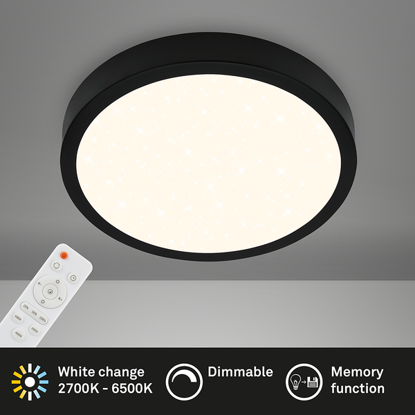 LED-Deckenleuchte Runa IV - Nylon / Eisen - 1-flammig - Schwarz