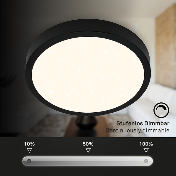LED-Deckenleuchte Runa IV - Nylon / Eisen - 1-flammig - Schwarz