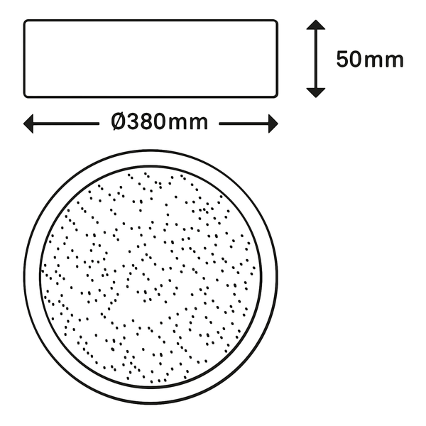 LED-Deckenleuchte Runa IV - Nylon / Eisen - 1-flammig - Schwarz