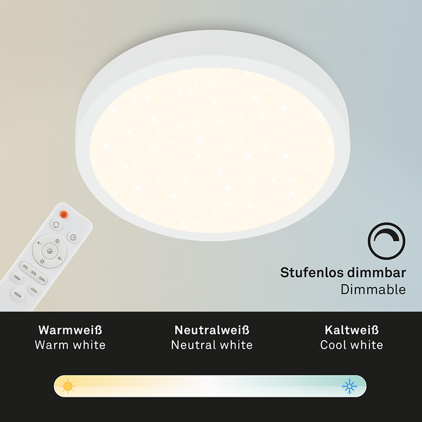 LED-Deckenleuchte Runa IV - Nylon / Eisen - 1-flammig - Weiß