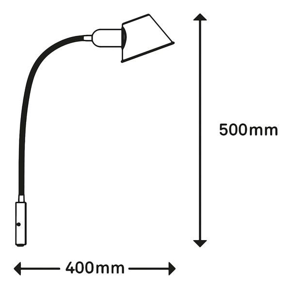 Wandleuchte Brello I - Eisen - 1-flammig - Schwarz