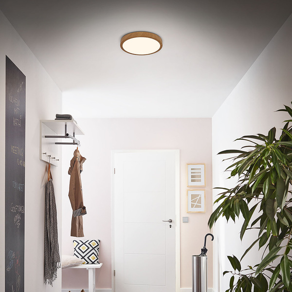 LED-Deckenleuchte Runa Wood I - Nylon / Eisen - 1-flammig