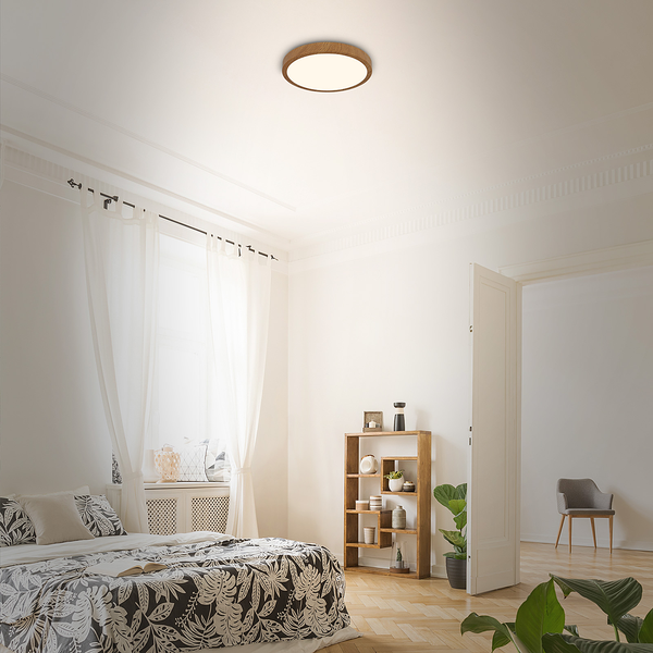 LED-Deckenleuchte Runa Wood I - Nylon / Eisen - 1-flammig