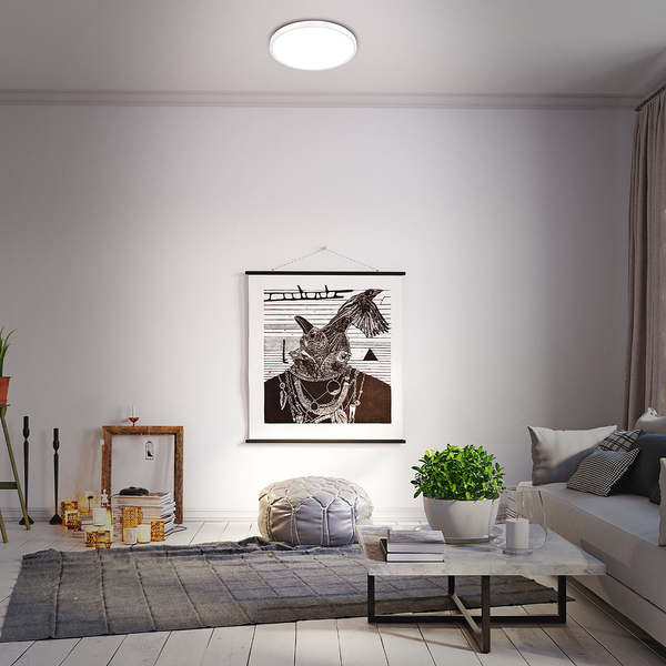 LED-Deckenleuchte Runa V - Nylon / Eisen - 1-flammig - Weiß