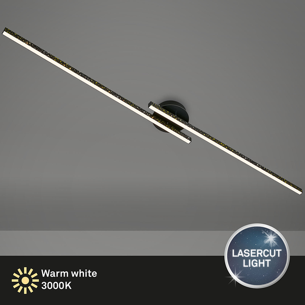 LED-Deckenleuchte Rey I - Kunststoff / Eisen - 2-flammig