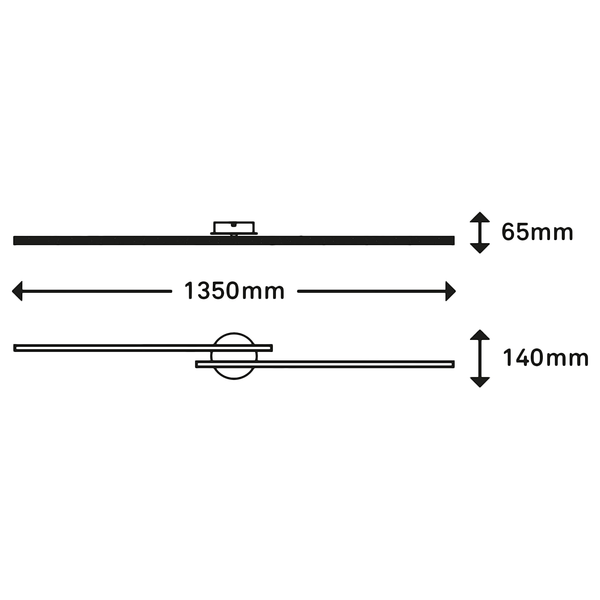 LED-Deckenleuchte Rey I - Kunststoff / Eisen - 2-flammig