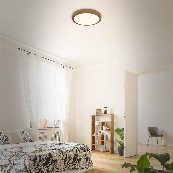 LED-Deckenleuchte Runa Wood II - Nylon / Eisen - 1-flammig