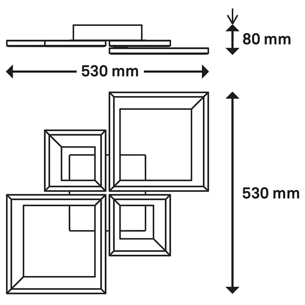 LED-Deckenleuchte Frame XI - Nylon / Eisen - 2-flammig