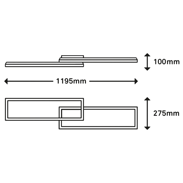 LED-Deckenleuchte Frame Back VI - Nylon / Eisen - 2-flammig