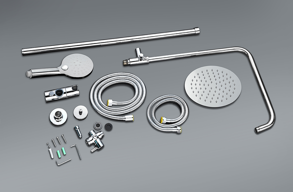 Duschsystem Bayala Round - Edelstahl, gebürstet - Silber
