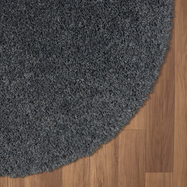 Hochflorteppich My Shaggy - Polypropylen / Jute - Dunkelgrau - 120 x 120 cm