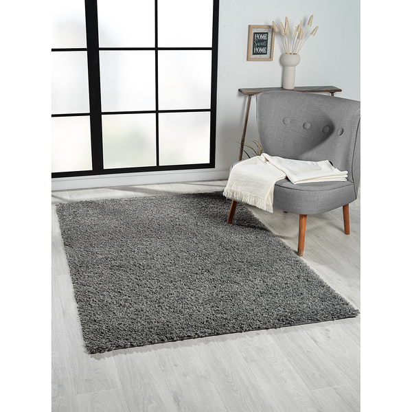 Hochflorteppich My Shaggy - Polypropylen / Jute - Grau - 120 x 180 cm