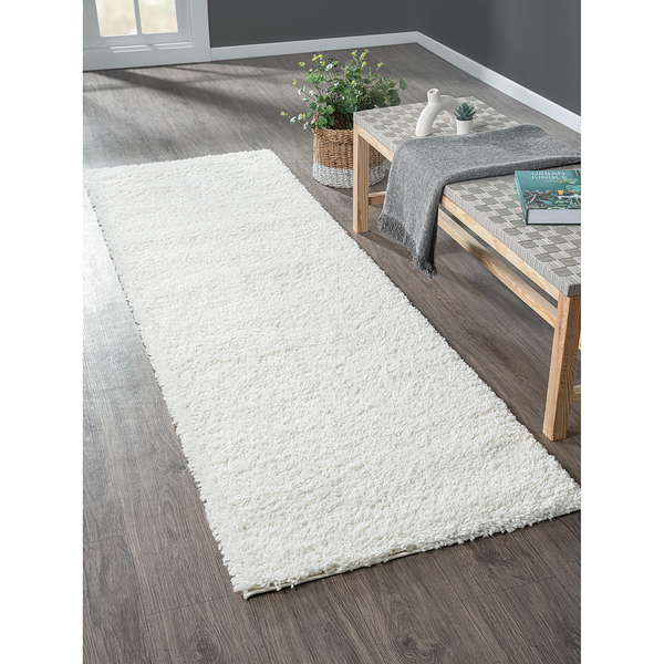 Hochflorteppich My Shaggy - Polypropylen / Jute - Creme - 80 x 250 cm