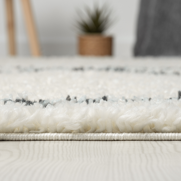 Hochflorteppich My Shaggy Raute - Polypropylen / Jute - Creme / Grau - 60 x 90 cm