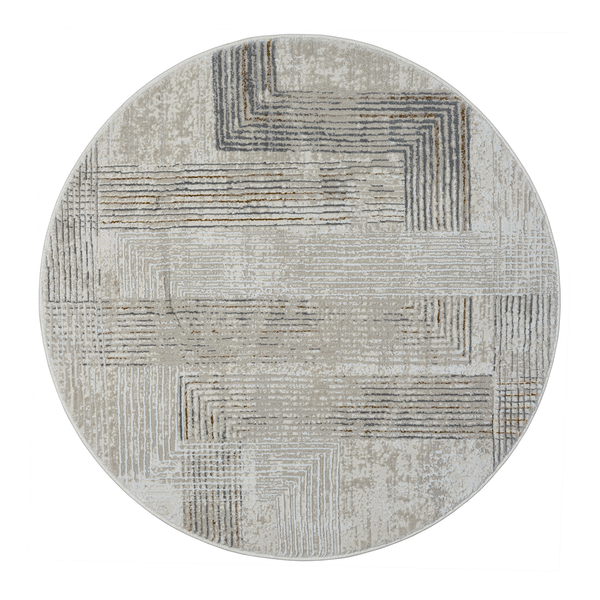 Kurzflorteppich My Way - Polyester / Baumwolle - Beige - 120 x 120 cm