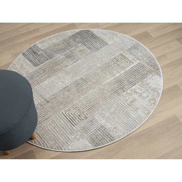 Kurzflorteppich My Way - Polyester / Baumwolle - Beige - 120 x 120 cm